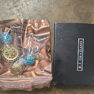 R.J. Graziano Gold and Blue Earrings